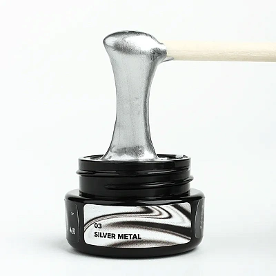 Гель-краска RockNail 03 Silver Metal 3г