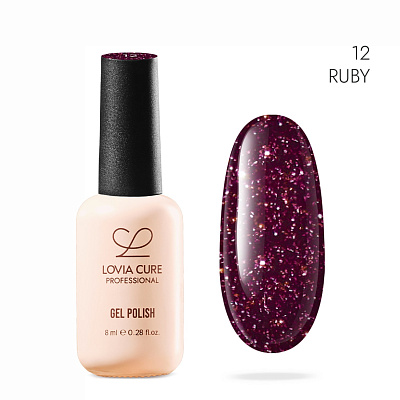 Гель-лак LOVIA CURE светоотражающий Shock effect 12 Ruby 8 мл