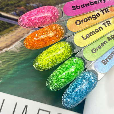 Гель для дизайна с белыми шестигранниками Patrisa Nail TROPIC GEL LEMON BD149 5 г