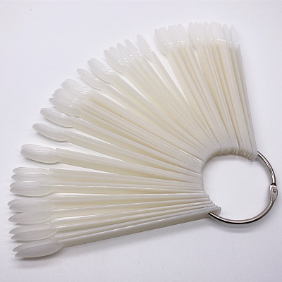 Палитра веер миндаль Ta2 на кольце натуральная Almond natural 50 шт