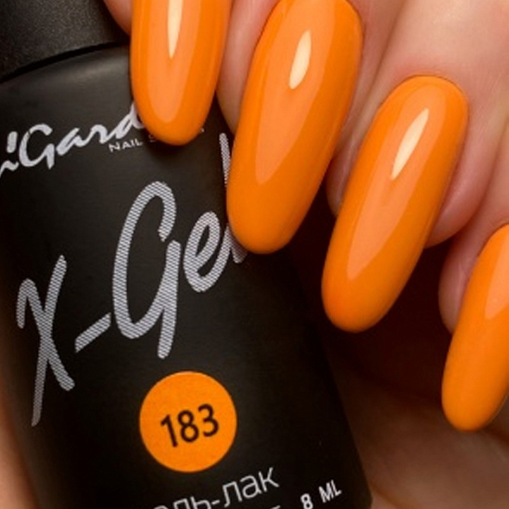 Гель-лак InGarden X-Gel №183 (Яркий оранжевый оттенок), 8 мл