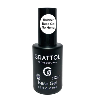 Каучуковая база Grattol Rubber Base Gel No Hema (GTRNH), 9 мл