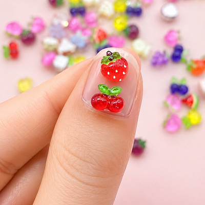 Фигурки объёмные из смолы Zoo Nail Art 1905 «Фруктовый микс» 10 шт рандомный набор