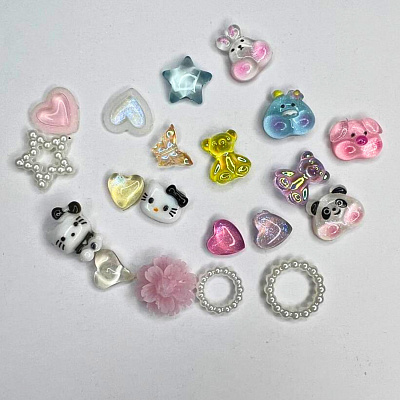 Фигурки объемные Zoo Nail Art пластиковые «Рандомный набор» №1865 20 шт