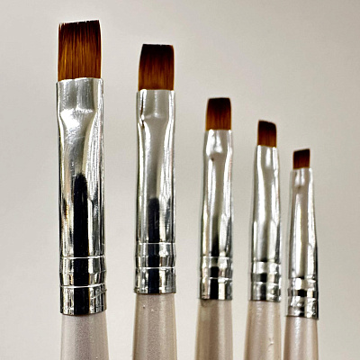 Набор кистей гелевых 5 предметов белые