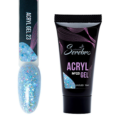 Акригель Acryl Gel Serebro №023 (с шиммером), 15 мл