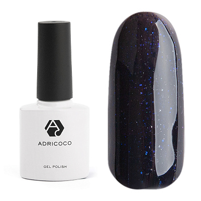 Гель-лак ADRICOCO №098 мерцающий черный василек, 8 мл