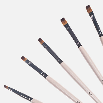 Набор кистей гелевых 5 предметов белые