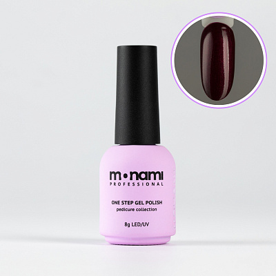 Гель-лак Monami Pedicure collection 06 бордовый с блестками, 8 мл