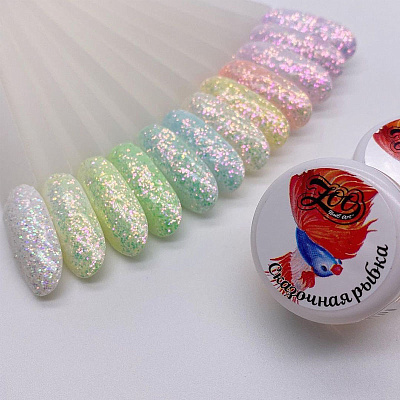 Глиттер с зеркальным блеском Сказочная рыбка Zoo Nail Art №1637, 1 г