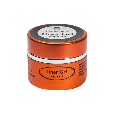 Краска гелевая для тонких линий Planet Nails Liner Gel черная 5 г арт.11838