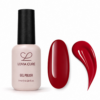 Гель-лак LOVIA CURE однофазный 04 рубиновый красный 8 мл