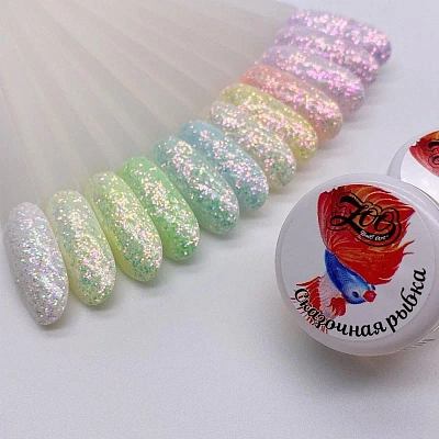 Глиттер с зеркальным блеском Сказочная рыбка Zoo Nail Art №1642, 1 г