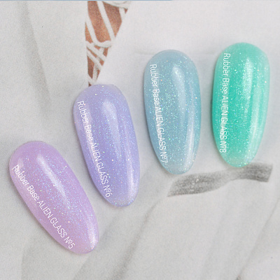 Камуфлирующая каучуковая база для гель-лака Alien glass Rubber Base IVA NAILS №8 8 мл