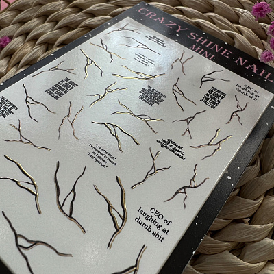 Слайдер-дизайн Crazy Shine Nails mini №3004 foil BRANCHES