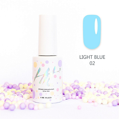 Гель-лак HIT Бирюзово-синяя коллекция №02 (Light Blue), 9 мл