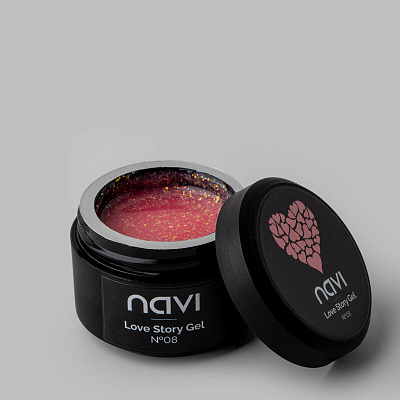 Моделирующий гель NAVI с блестками Love Story Gel 08 15 мл
