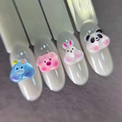 Фигурки объемные Зверята №1848 Zoo Nail Art 5 шт.