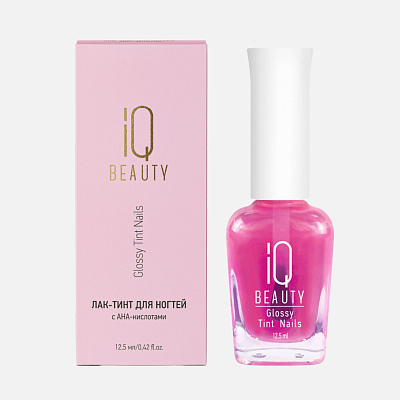 Лак-тинт с AHA-кислотами IQ Beauty Glossy Tint Nails 01 Pink Glass 12,5 мл