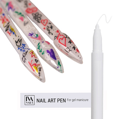 Акриловый маркер для дизайна Iva Nails White белый
