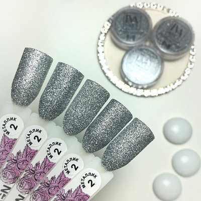 Втирка для дизайна Металлик IVA NAILS №02
