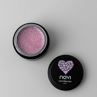 Моделирующий гель NAVI с блестками Love Story Gel 15 15 мл