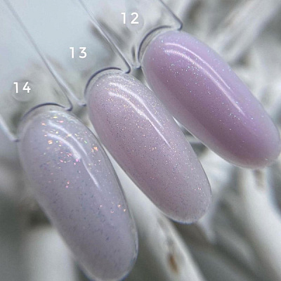 Каучуковая база с глиттером для гель-лака Rubber Base Glitter Grattol №013 (GTGB13), 9 мл