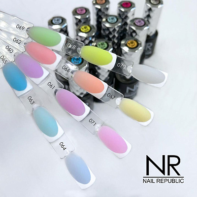 Каучуковая камуфлирующая база для гель-лака Cover Base Rubber Nail Republic Candy №065 BK65, 10 мл