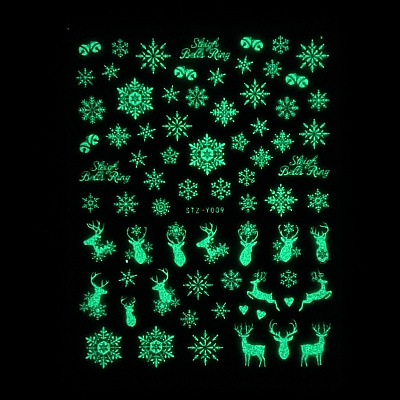 Наклейки снежинки №1830 Zoo Nail Art флуоресцентные