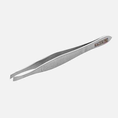 Пинцет для бровей Kaizer Pro скошенный 90 мм T-02