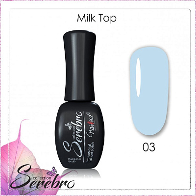 Топ для гель-лака без липкого слоя Milk top Serebro №03, 11 мл
