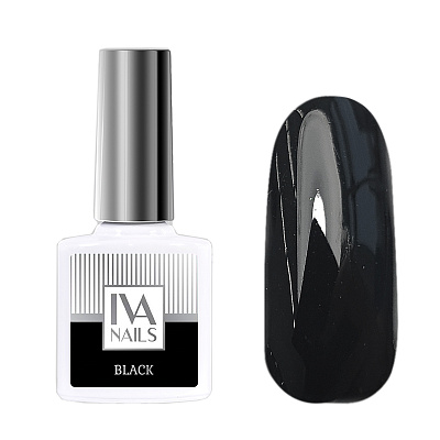Гель-лак IVA NAILS Black/White черный (Black), 8 мл
