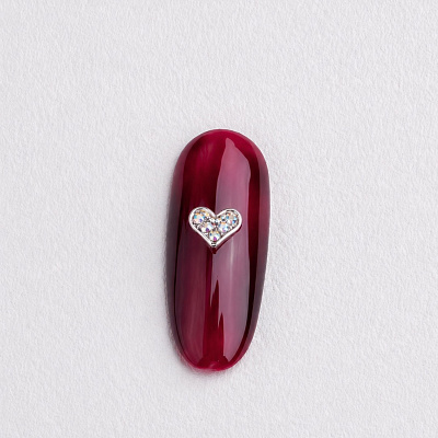 Фигурки 3D Zoo Nail Art «Сердца» 1904 металлические серебро+золото голографический камень 2 шт