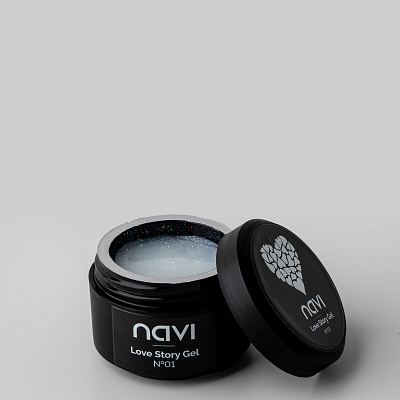 Моделирующий гель NAVI с блестками Love Story Gel 01 15 мл