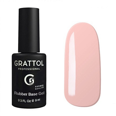 Камуфлирующая каучуковая Rubber-база для гель-лака Grattol Milky Base Camouflage №06 (GTBC6), 9 мл