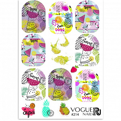 Слайдер-дизайн Vogue Nails №214, арт. СЛ214