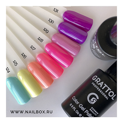 Гель-лак Grattol GTC128 Hot Pink, 9 мл