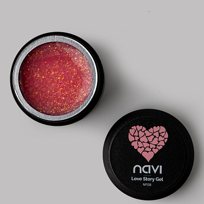 Моделирующий гель NAVI с блестками Love Story Gel 08 15 мл