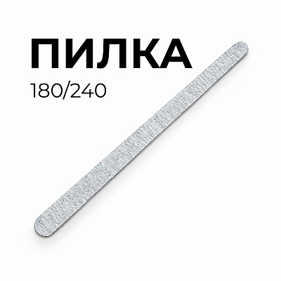 Пилка капля серая тонкая Zoo Nail Art №1880 180/240 грит 16,5 см