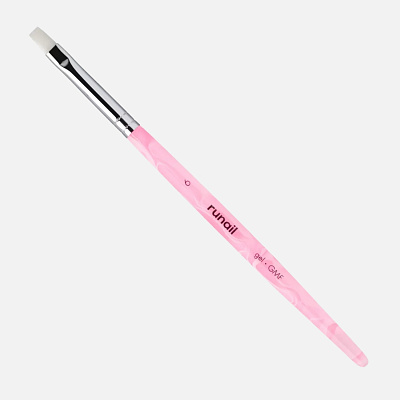 Кисть для геля ruNail Gel 6GMF №6 0195 искусственный ворс в тубе с колпачком