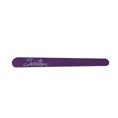 Пилка тонкая для натуральных ногтей Serebro фиолетовая 100/180, 1 шт