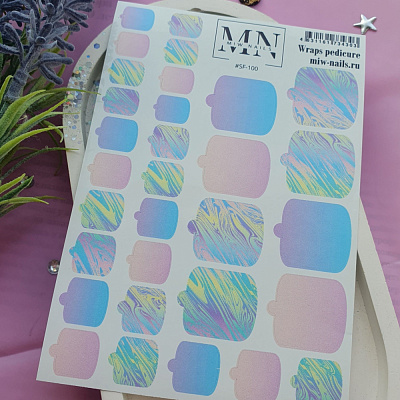 Пленки для педикюра Miw Nails Wraps stickers SF-100