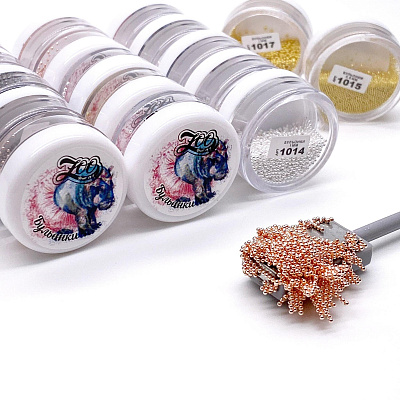 Бульонки металлические Zoo Nail Art (1012 диам. 0.6 мм) серебро 10г