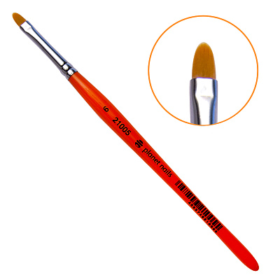 Кисть для геля №6 овальная синтетика Planet nails арт.21005