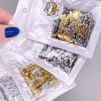 Фольга сетка поталь №1581 Zoo Nail Art белый/серебро, 4*25 см