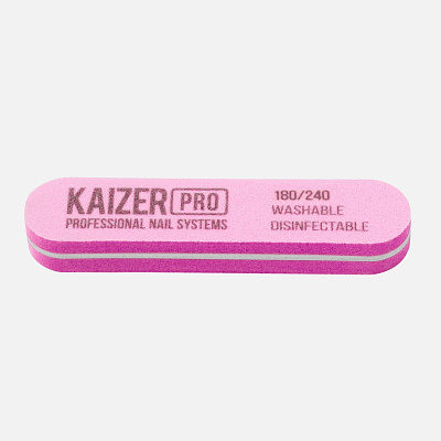Пилка-баф прямая розовый Kaizer Pro 180/240 набор 20 шт NF-59.20