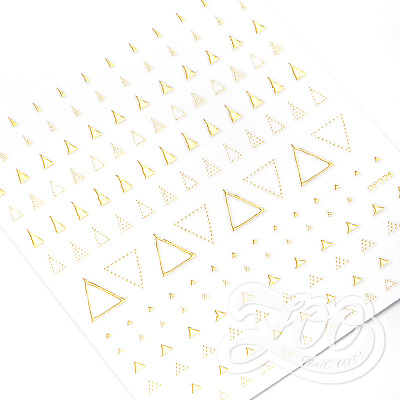 Наклейки металлизированные №1376 Zoo Nail Art треугольники золото