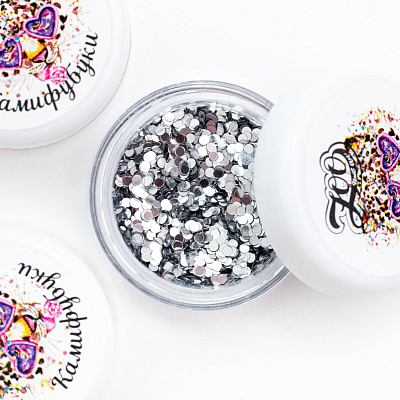 Камифубуки-конфетти Zoo Nail Art №1168 (серебро 1 мм)