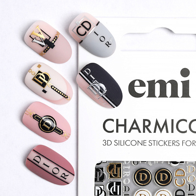 Силиконовые стикеры E.mi Charmicon 3D Silicone Stickers №186 Логомания