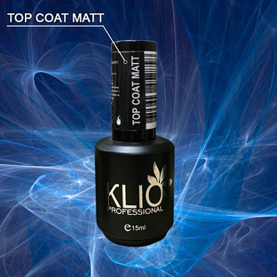 Топ матовый для гель-лака Бархат Top Coat Matte Klio professional 15 мл